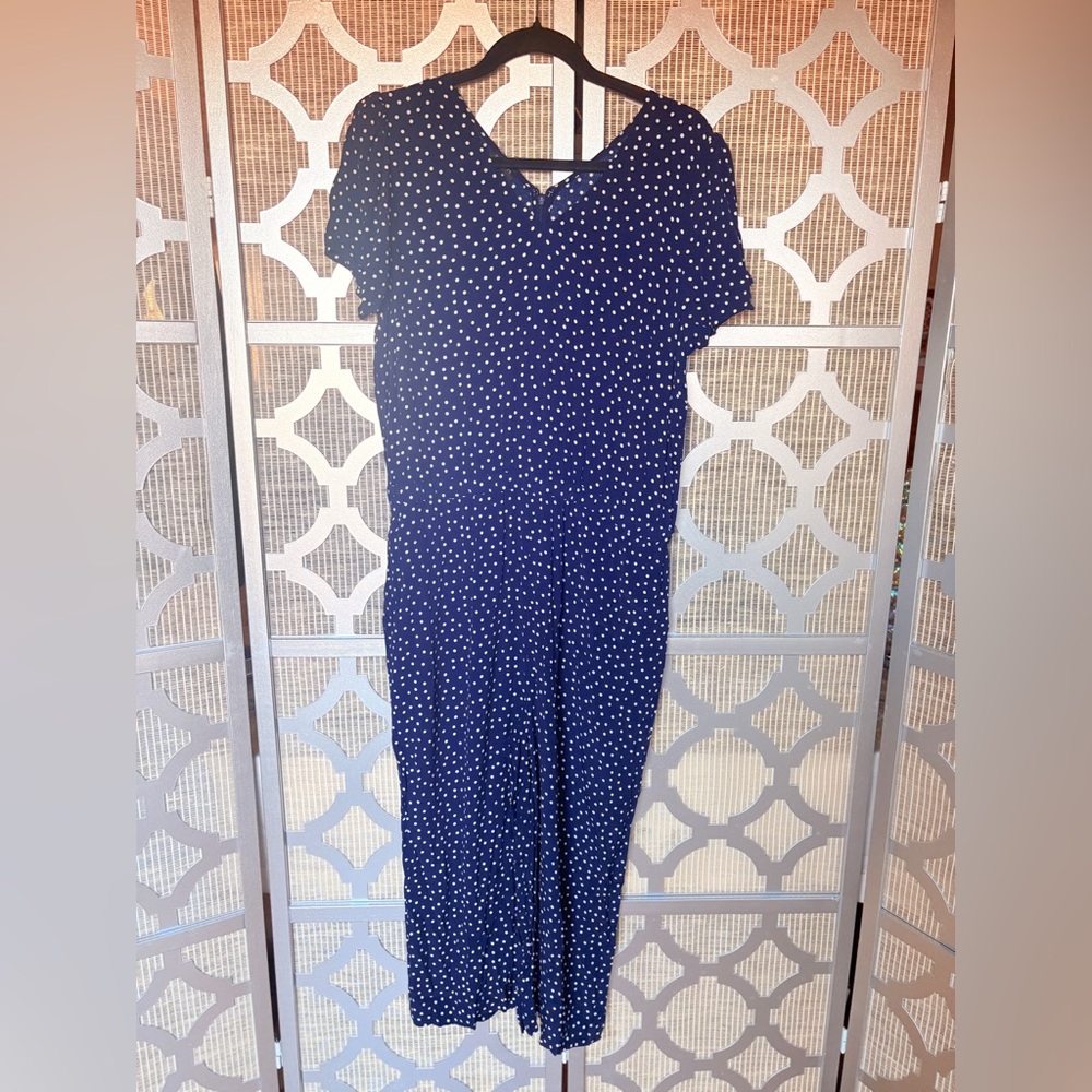Talbots Navy Polka Dot Jumpsuit